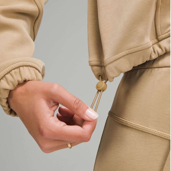 Lululemon Women's US 6 Brushed Softstreme Half Zip Sweatshirt Filbert Tan - Picture 3 of 8